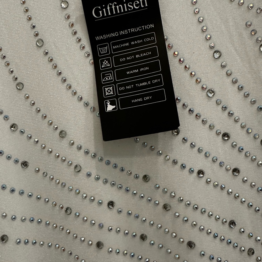 Striped Rhinestone Split Back Bodycon Dress - Picture 6 of 6